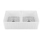 DeerValley Eclipse 33" Double Bowl Rectangular Black Cermic Reversible Farmhouse Kitchen Sink With Basket Strainer Drain and Grid