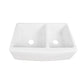 DeerValley Eclipse 33" Double Bowl Rectangular White Hollow Cast Farmhouse Kitchen Sink With Basket Strainer Drain and Grid