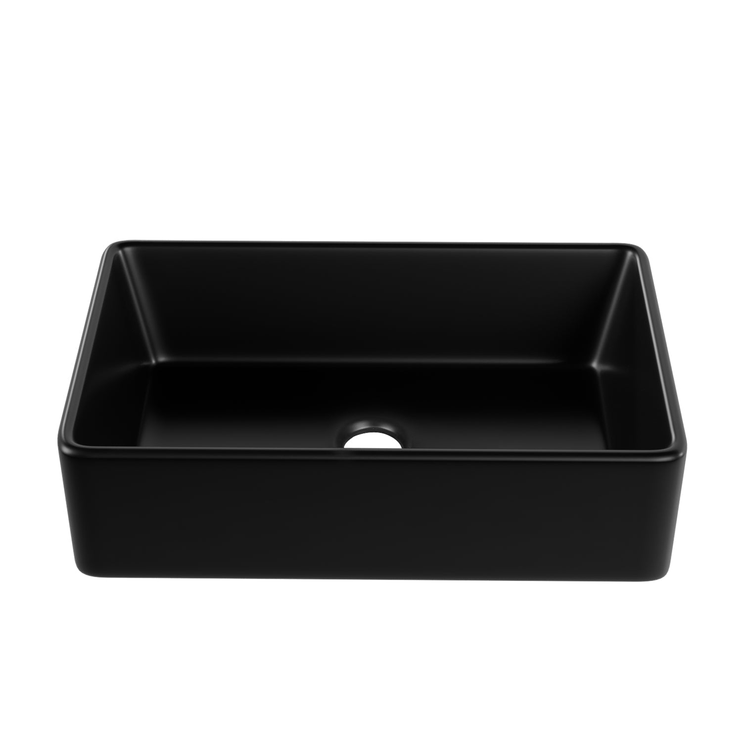 DeerValley Feast 33" Single Bowl Rectangular Black Large Capacity Farmhouse Kitchen Sink With Basket Strainer Drain and Grid