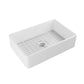 DeerValley Feast 33" Single Bowl Rectangular White Large Capacity Farmhouse Kitchen Sink With Basket Strainer Drain and Grid