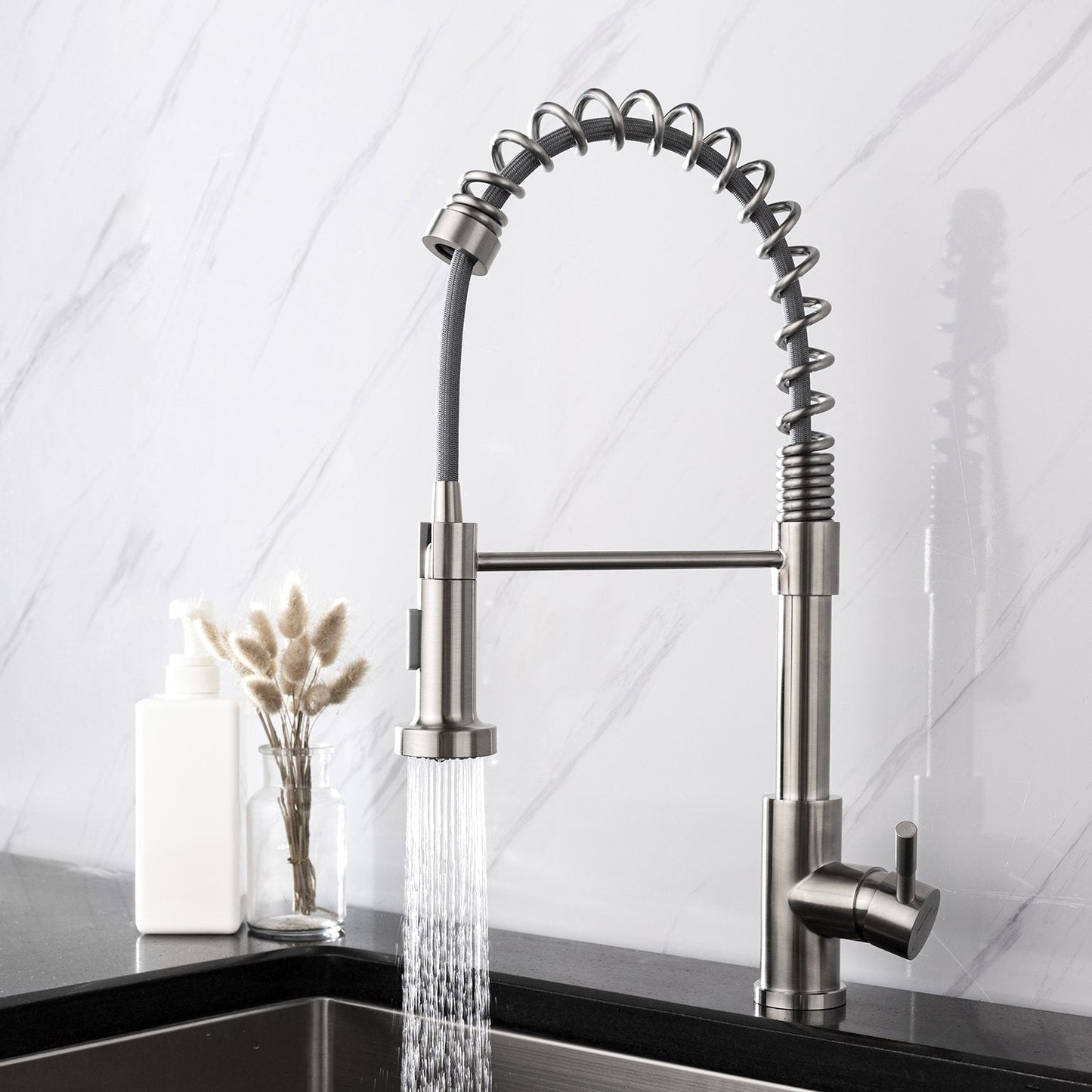 DeerValley Gleam 19" DV-1J82101 Stain Resistant Stainless Steel Pull Down Kitchen Faucet