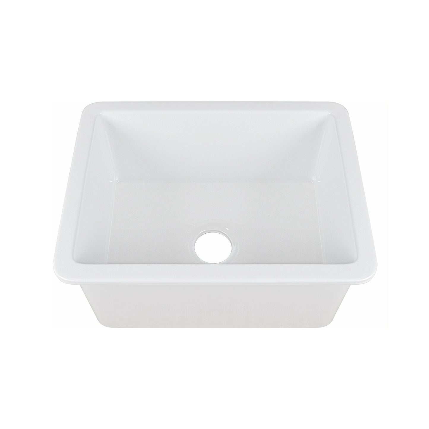 DeerValley Glen 24" L x 19" W DV-1K515 Rectangle White Fireclay Large Capacity Undermount or Topmount Farmhouse Kitchen Sink With Basket Strainer Drain and Grid