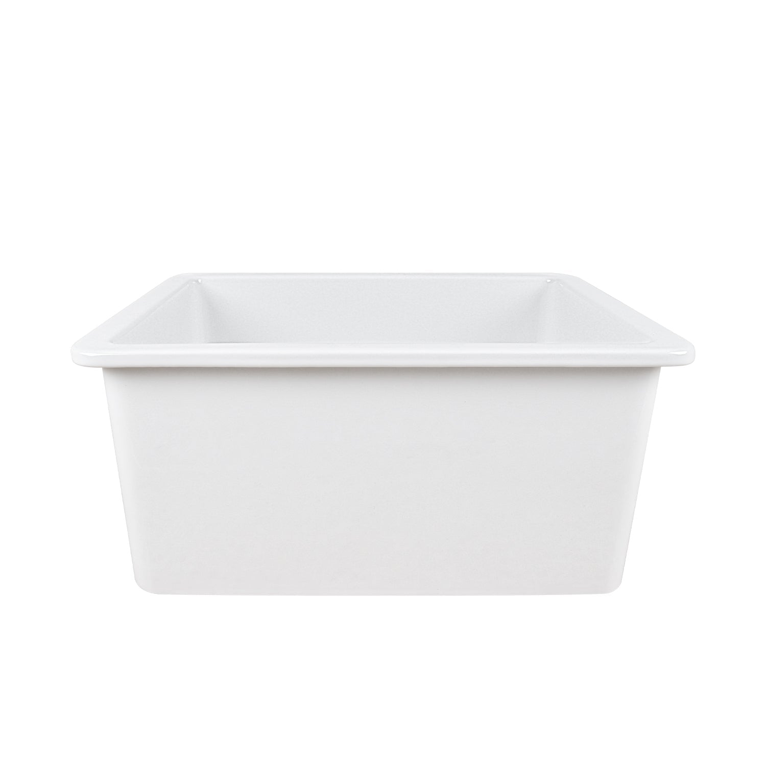 DeerValley Glen 24" Single Bowl Rectangle White Fireclay Large Capacity Undermount or Topmount Farmhouse Kitchen Sink With Basket Strainer Drain and Grid