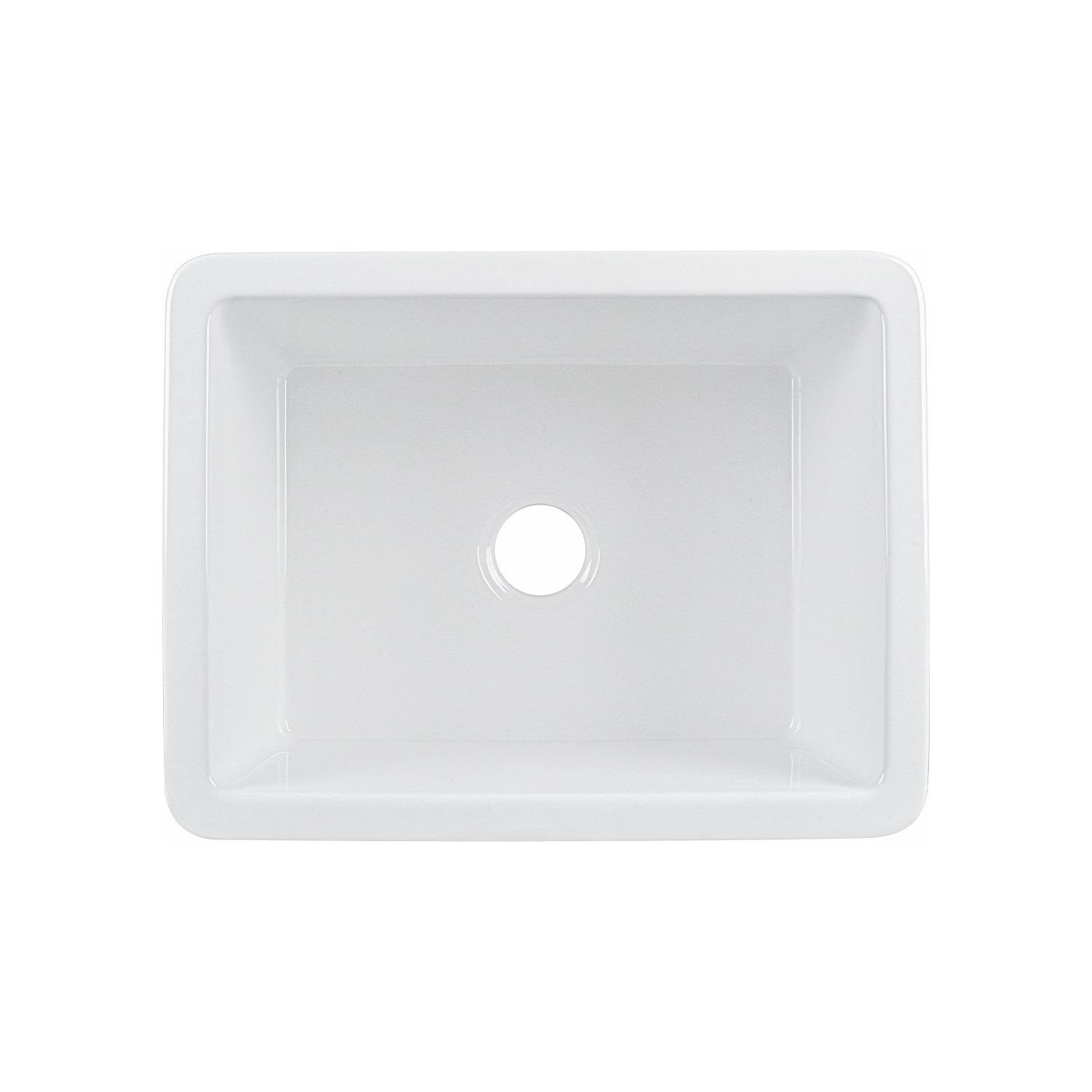 DeerValley Glen 24" Single Bowl Rectangle White Fireclay Large Capacity Undermount or Topmount Farmhouse Kitchen Sink With Basket Strainer Drain and Grid