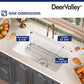 DeerValley Glen 27" Single Bowl Rectangle White Fireclay Large Capacity Undermount or Topmount Farmhouse Kitchen Sink With Basket Strainer Drain and Grid