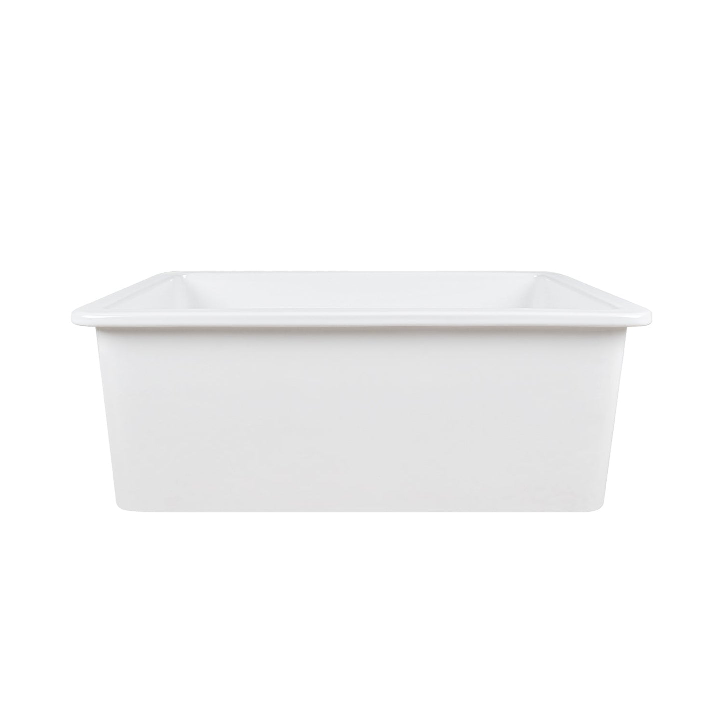 DeerValley Glen 27" Single Bowl Rectangle White Fireclay Large Capacity Undermount or Topmount Farmhouse Kitchen Sink With Basket Strainer Drain and Grid