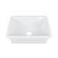 DeerValley Glen 27" Single Bowl Rectangle White Fireclay Large Capacity Undermount or Topmount Farmhouse Kitchen Sink With Basket Strainer Drain and Grid