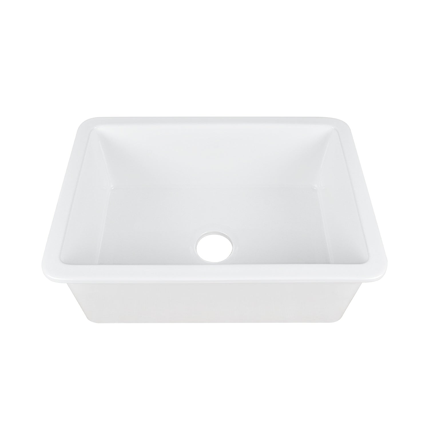 DeerValley Glen 27" Single Bowl Rectangle White Fireclay Large Capacity Undermount or Topmount Farmhouse Kitchen Sink With Basket Strainer Drain and Grid