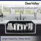 DeerValley Glen 32" Single Bowl Rectangle Black Fireclay Easy-Cleaning Undermount or Topmount Farmhouse Kitchen Sink With Basket Strainer Drain and Grid