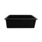 DeerValley Glen 32" Single Bowl Rectangle Black Fireclay Easy-Cleaning Undermount or Topmount Farmhouse Kitchen Sink With Basket Strainer Drain and Grid