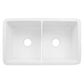 DeerValley Glen 32" Single Bowl Rectangle White Fireclay Large Capacity Undermount or Topmount Farmhouse Kitchen Sink With Basket Strainer Drain and Grid