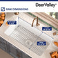 DeerValley Glen 32" Single Bowl Rectangle White Fireclay Large Capacity Undermount or Topmount Farmhouse Kitchen Sink With Basket Strainer Drain and Grid