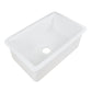 DeerValley Glen 32" Single Bowl Rectangle White Fireclay Large Capacity Undermount or Topmount Farmhouse Kitchen Sink With Basket Strainer Drain and Grid