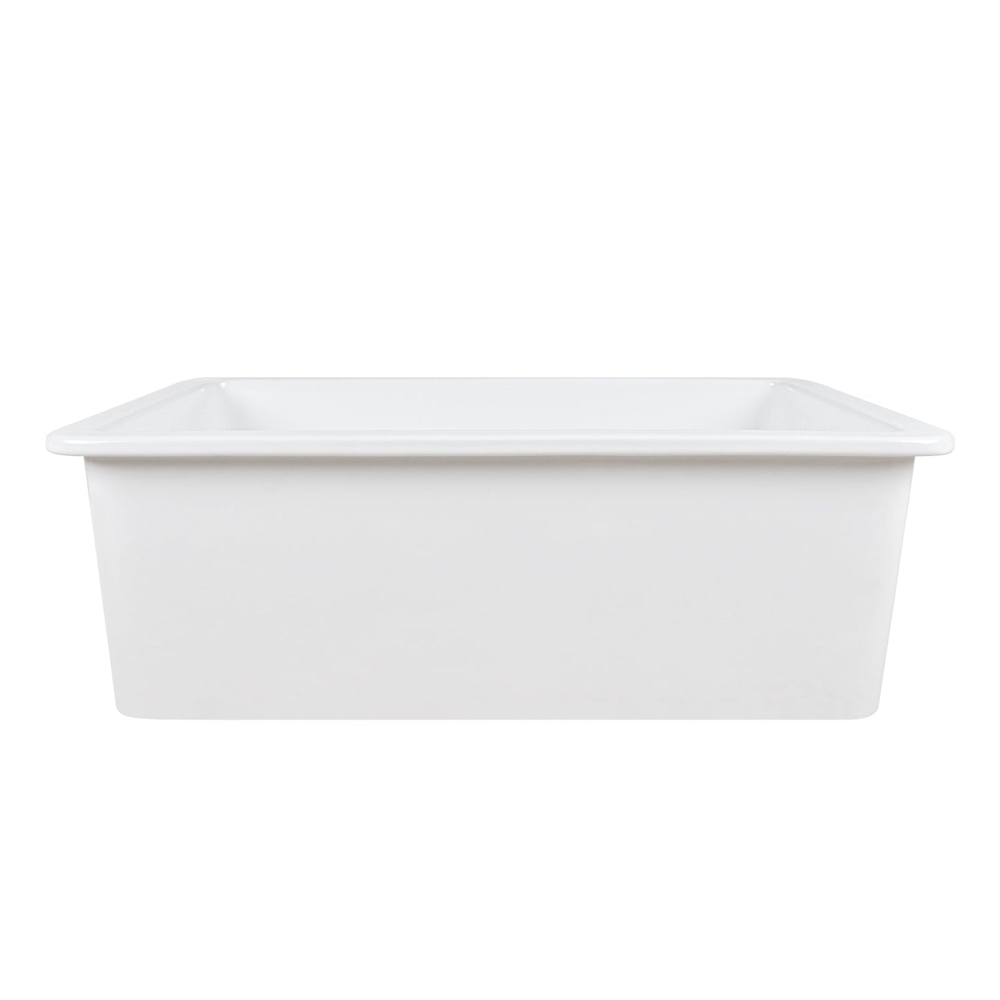 DeerValley Glen 32" Single Bowl Rectangle White Fireclay Large Capacity Undermount or Topmount Farmhouse Kitchen Sink With Basket Strainer Drain and Grid