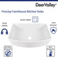 DeerValley Grove 30" Single Bowl Rectangular White Corrosion-Resistant Farmhouse Kitchen Sink With Basket Strainer Drain and Grid
