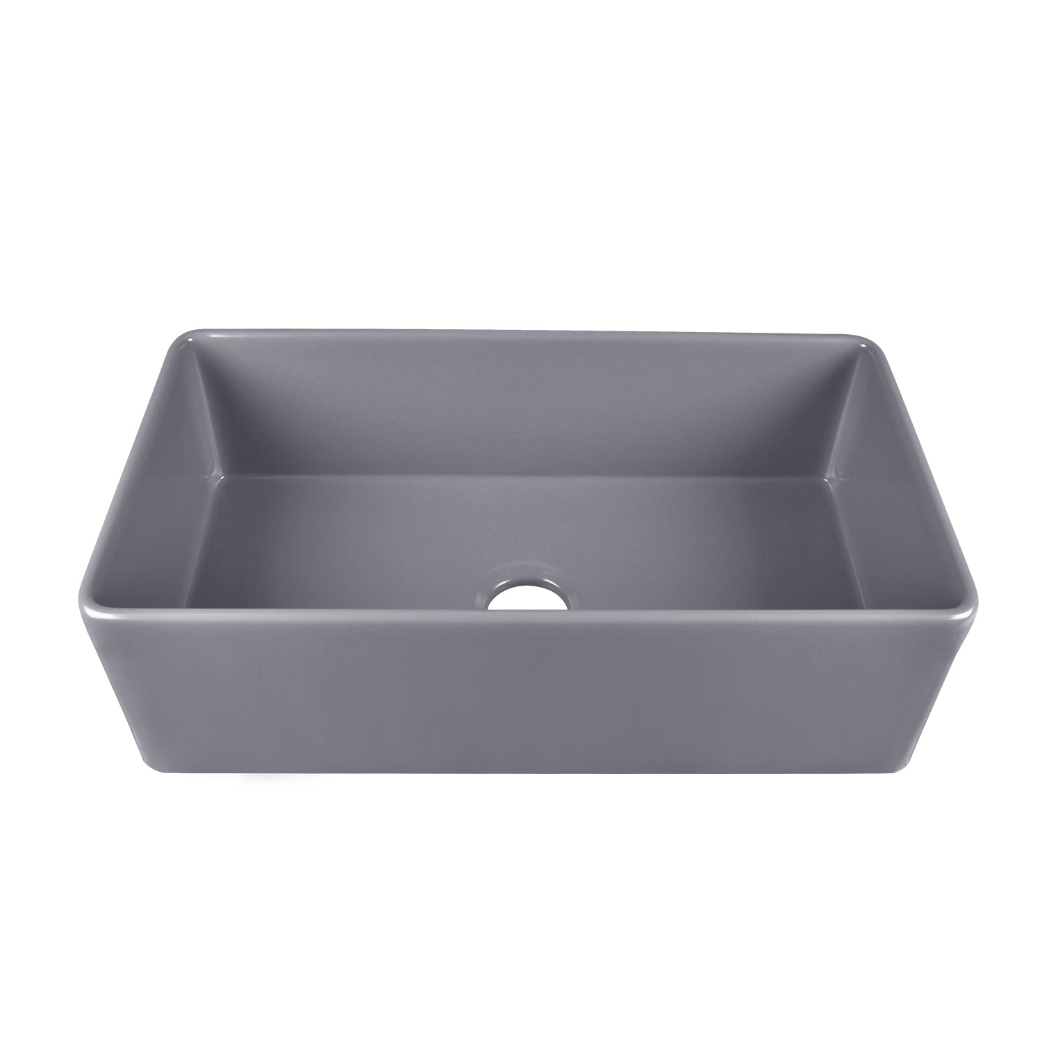 DeerValley Grove 33" Single Bowl Rectangular Gray Fireclay Seamless Farmhouse Kitchen Sink