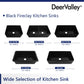 DeerValley Grove 36" Single Bowl Rectangular Black Fireclay Large Capacity Farmhouse Kitchen Sink With Basket Strainer Drain and Grid