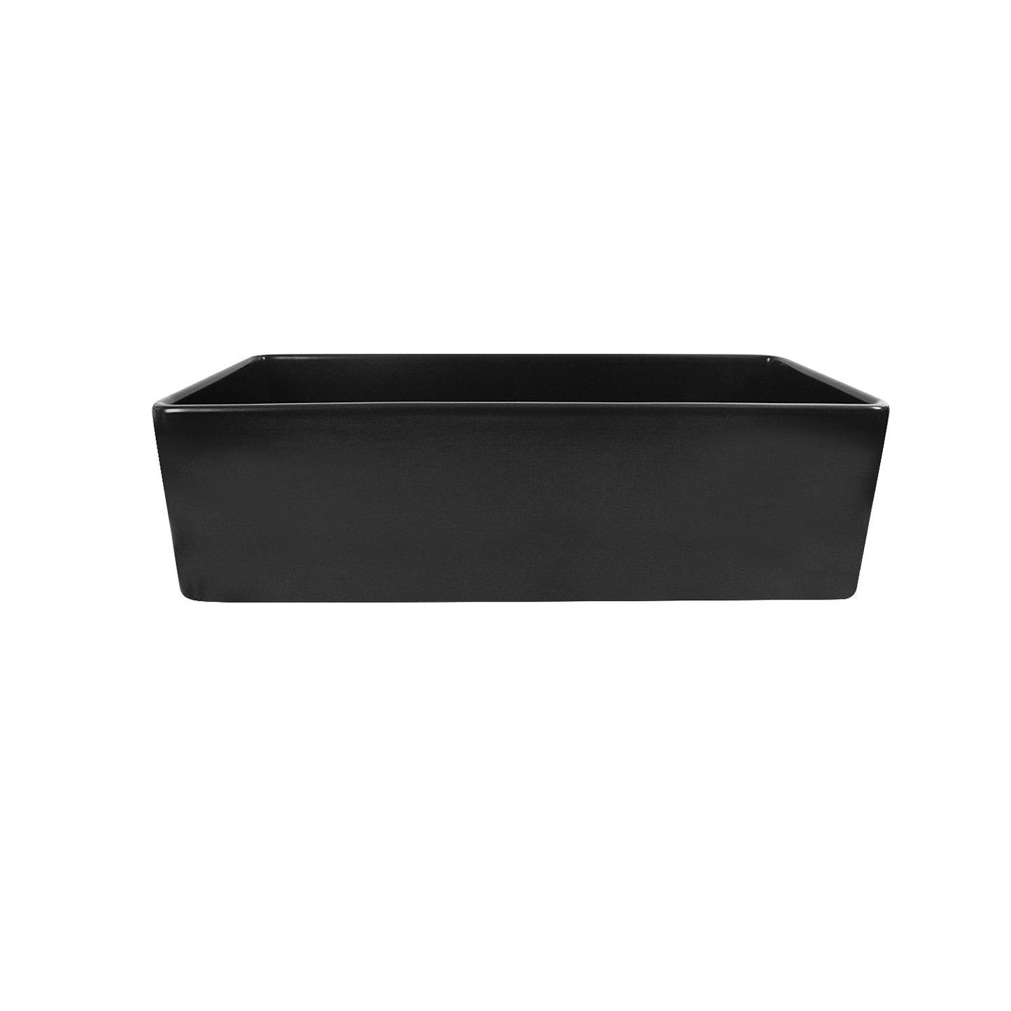 DeerValley Grove 36" Single Bowl Rectangular Black Fireclay Large Capacity Farmhouse Kitchen Sink With Basket Strainer Drain and Grid