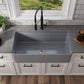 DeerValley Grove 36" Single Bowl Rectangular Gray Fireclay Seamless Farmhouse Kitchen Sink