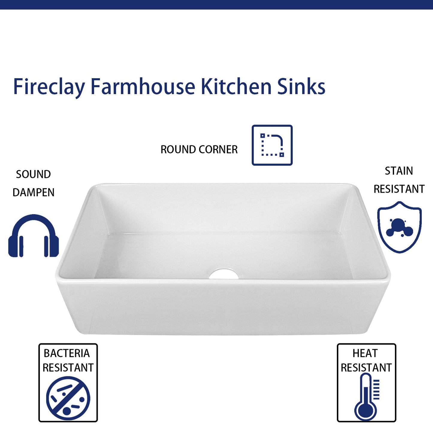 DeerValley Grove 36" Single Bowl Rectangular Gray Fireclay Seamless Farmhouse Kitchen Sink