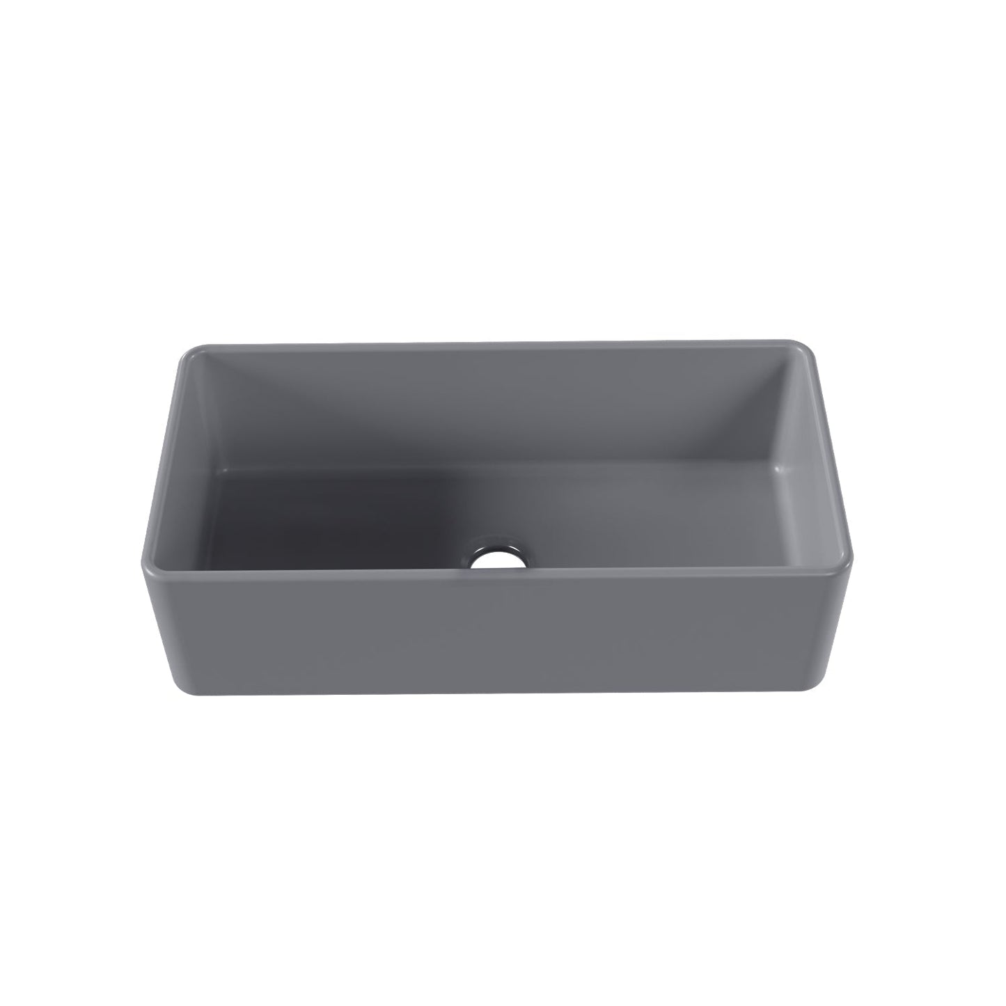 DeerValley Grove 36" Single Bowl Rectangular Gray Fireclay Seamless Farmhouse Kitchen Sink