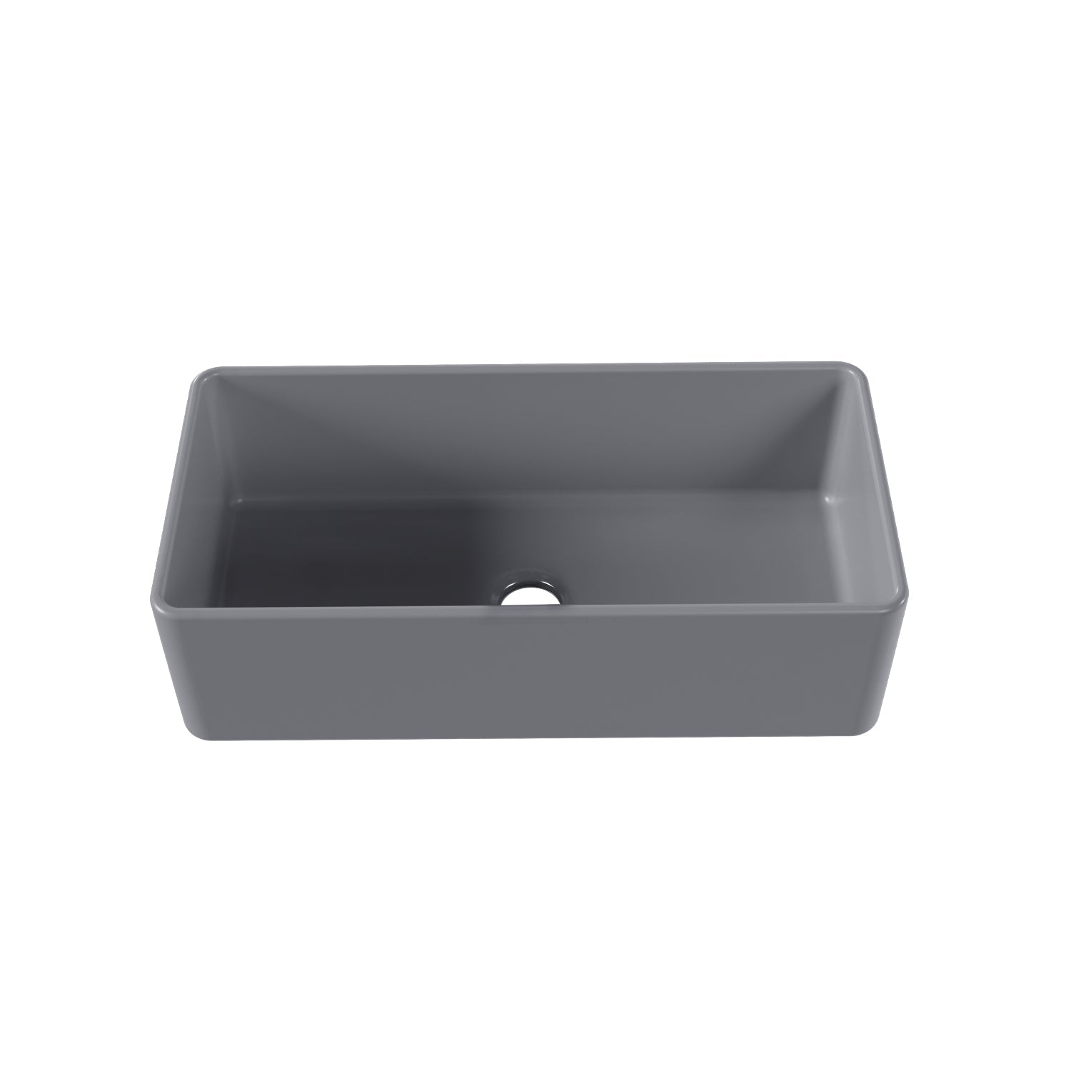 DeerValley Grove 36" Single Bowl Rectangular Gray Fireclay Seamless Farmhouse Kitchen Sink
