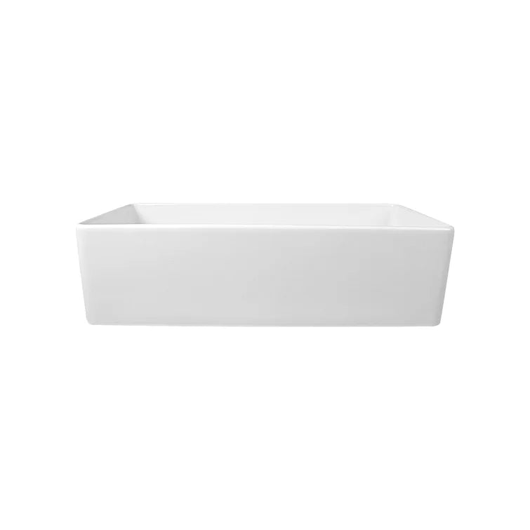 DeerValley Grove 36" Single Bowl Rectangular White Fireclay Seamless Farmhouse Kitchen Sink