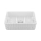 DeerValley Harvest 30" Single Bowl Rectangular White Ceramic Apron Front Farmhouse Kitchen Sink With Basket Strainer Drain and Grid