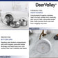 DeerValley Haven 15" DV-1K506 Round White Fireclay Scratch-Resistant Undermount or Topmount Farmhouse Kitchen Sink With Basket Strainer Drain and Grid