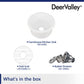 DeerValley Haven 15" Single Bowl Round White Fireclay Scratch-Resistant Undermount or Topmount Farmhouse Kitchen Sink With Basket Strainer Drain and Grid