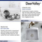 DeerValley Haven 18" Single Bowl Square White Fireclay Large Capacity Undermount or Topmount Farmhouse Kitchen Sink With Basket Strainer Drain and Grid