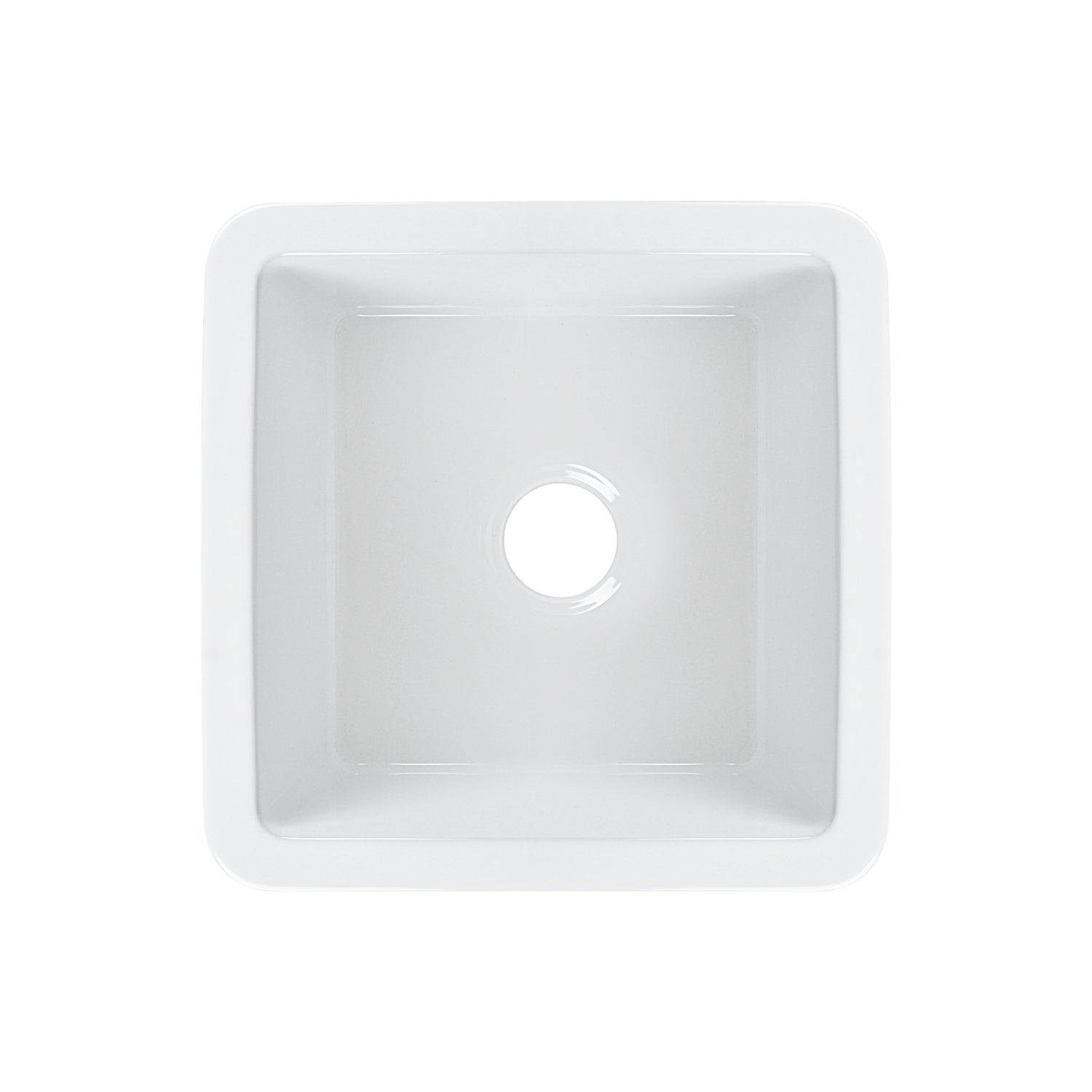 DeerValley Haven 18" Single Bowl Square White Fireclay Large Capacity Undermount or Topmount Farmhouse Kitchen Sink With Basket Strainer Drain and Grid