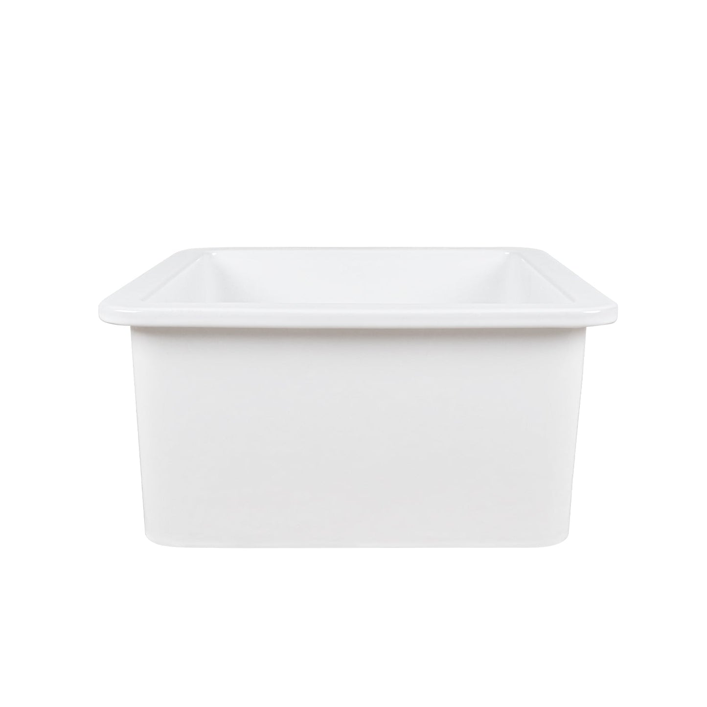 DeerValley Haven 18" Single Bowl Square White Fireclay Large Capacity Undermount or Topmount Farmhouse Kitchen Sink With Basket Strainer Drain and Grid