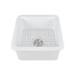 DeerValley Haven 18" Single Bowl Square White Fireclay Large Capacity Undermount or Topmount Farmhouse Kitchen Sink With Basket Strainer Drain and Grid