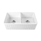 DeerValley Nova 33" Double Bowl Rectangular White Fireclay Large Capacity Farmhouse Kitchen Sink