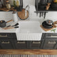 DeerValley Perch 24" Single Bowl Rectangular White Reversible Apron Front Farmhouse Kitchen Sink With Basket Strainer Drain and Grid