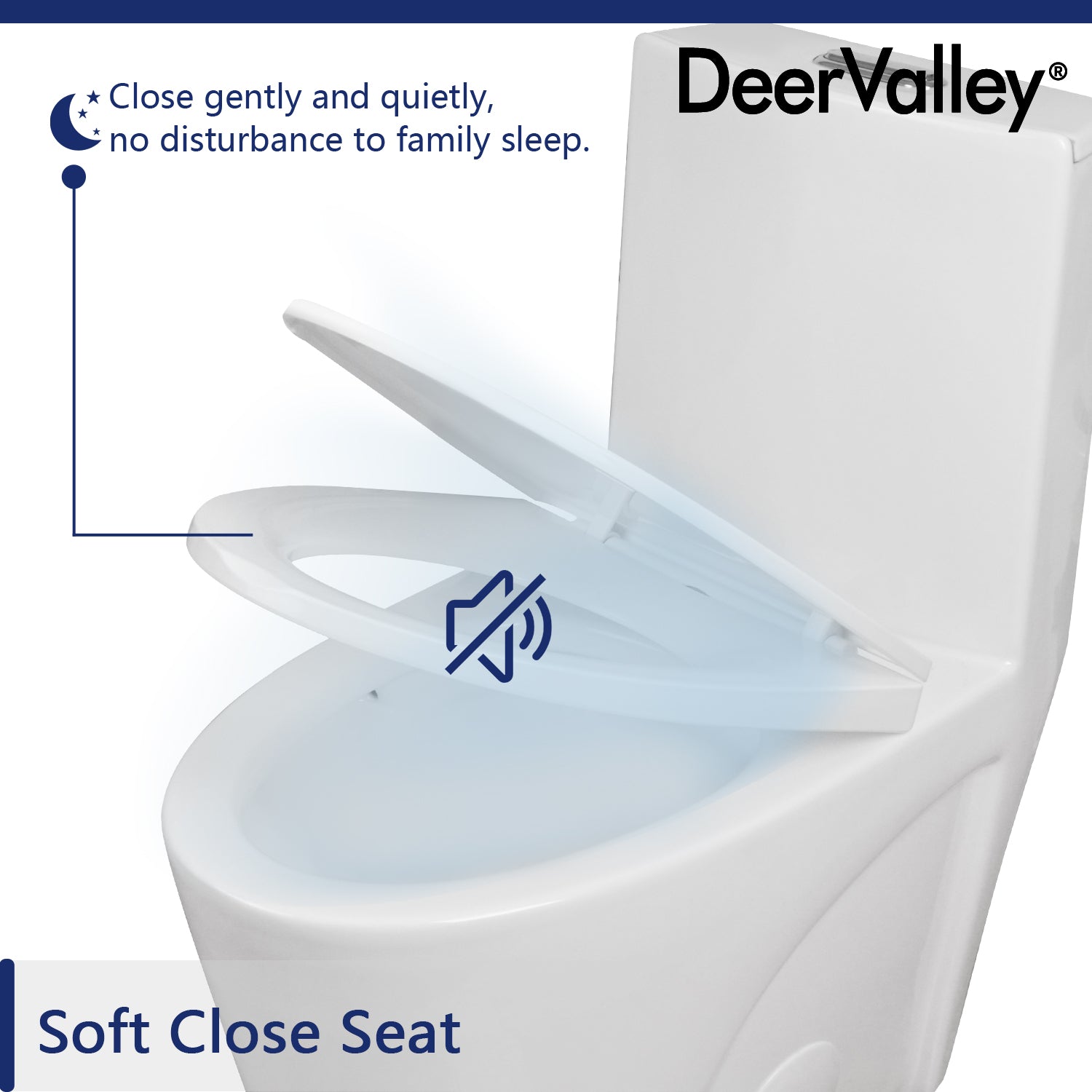 DeerValley Quick-Release Elongated White Plastic