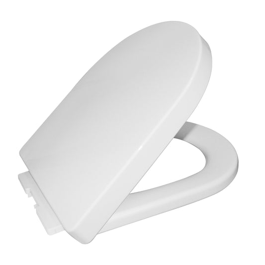 DeerValley Quite-Close Easy to Install White Plastic Polypropylene Toilet Seat (Fit with DV-1F52812/ DV-1F52813)