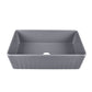 DeerValley Solstice 33" L x 18" W DV-1K0038 Rectangular Gray Fireclay Easy-Cleaning Farmhouse Kitchen Sink With Basket Strainer Drain and Grid