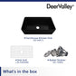 DeerValley Solstice 33" Single Bowl Rectangular Black Fireclay Seamless Farmhouse Kitchen Sink With Basket Strainer Drain and Grid