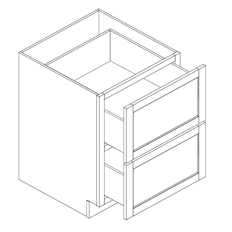 Domain Cabinets 2DB36-CSB-SD Coastal Shaker 36" x 35" With 2 Drawers Blue Wooden Base Cabinet