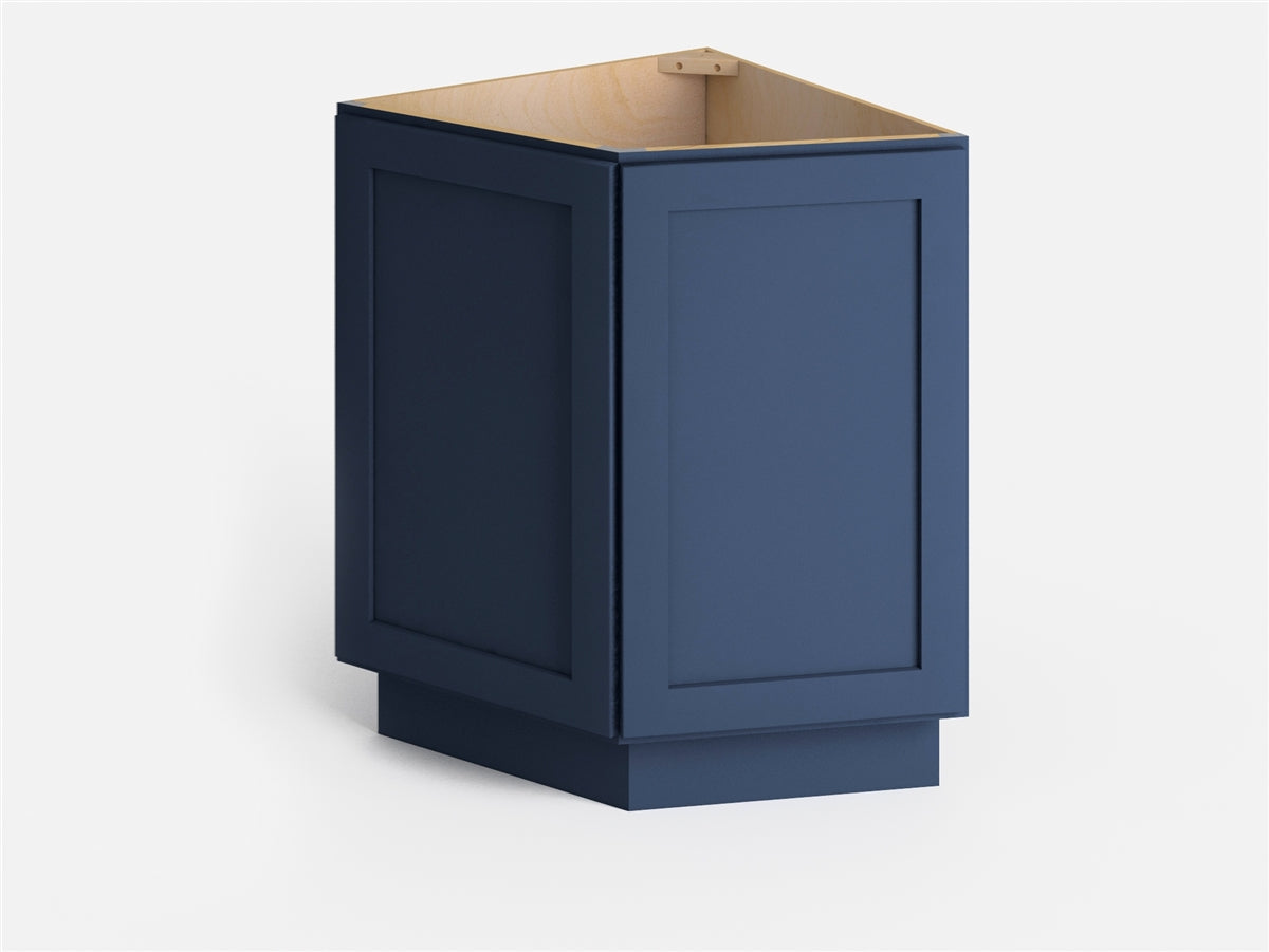 Domain Cabinets AB124-MBF-VW Valleywood 24" x 35" With 2 Doors Marine Blue Wooden Angle End Base Cabinet