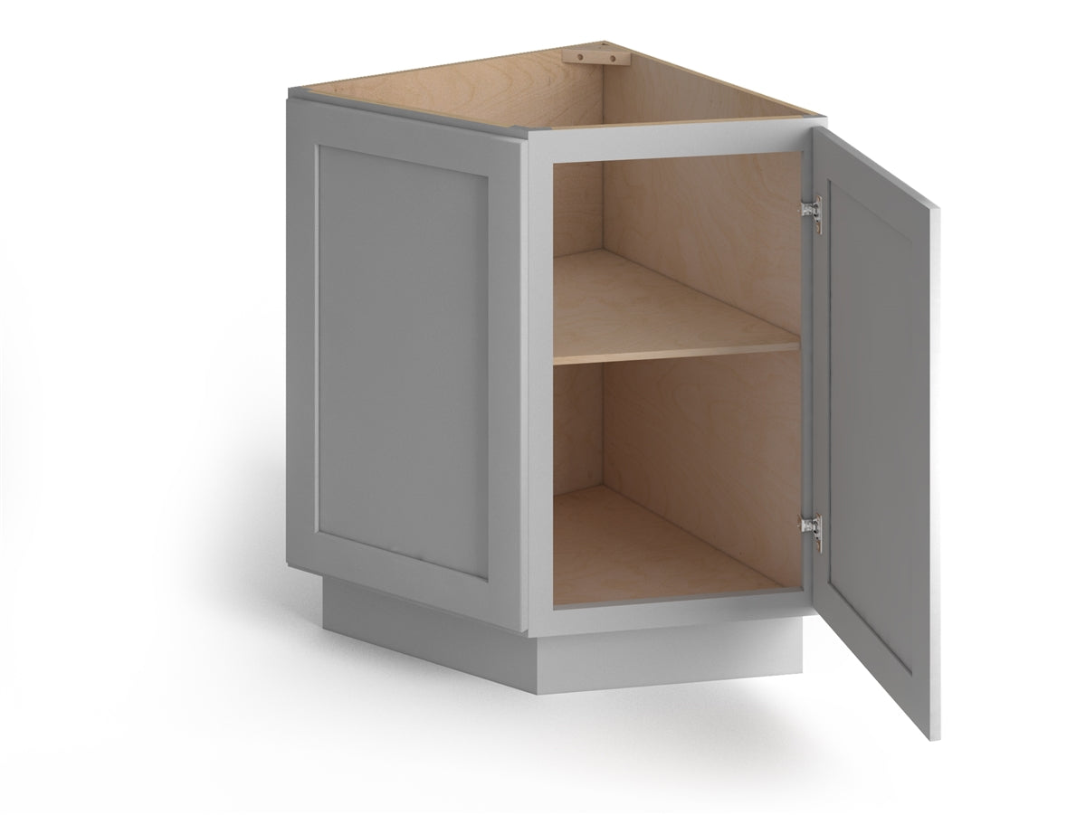 Domain Cabinets AB124-SFPG-VW Valleywood Shaker 24" x 35" With 2 Doors Gray Wooden Base End Angle Cabinet