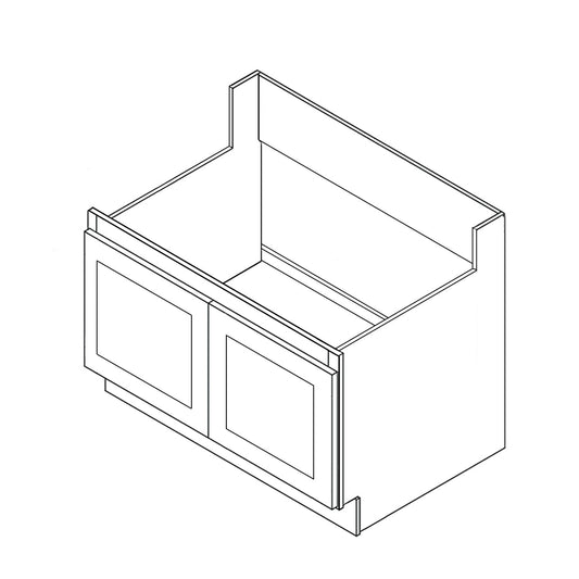 Domain Cabinets APR3021-FLS-IN Frameless Lucca Slab 30" x 21" With 2 Doors Light Brown Wooden Apron Front Sink Base Cabinet