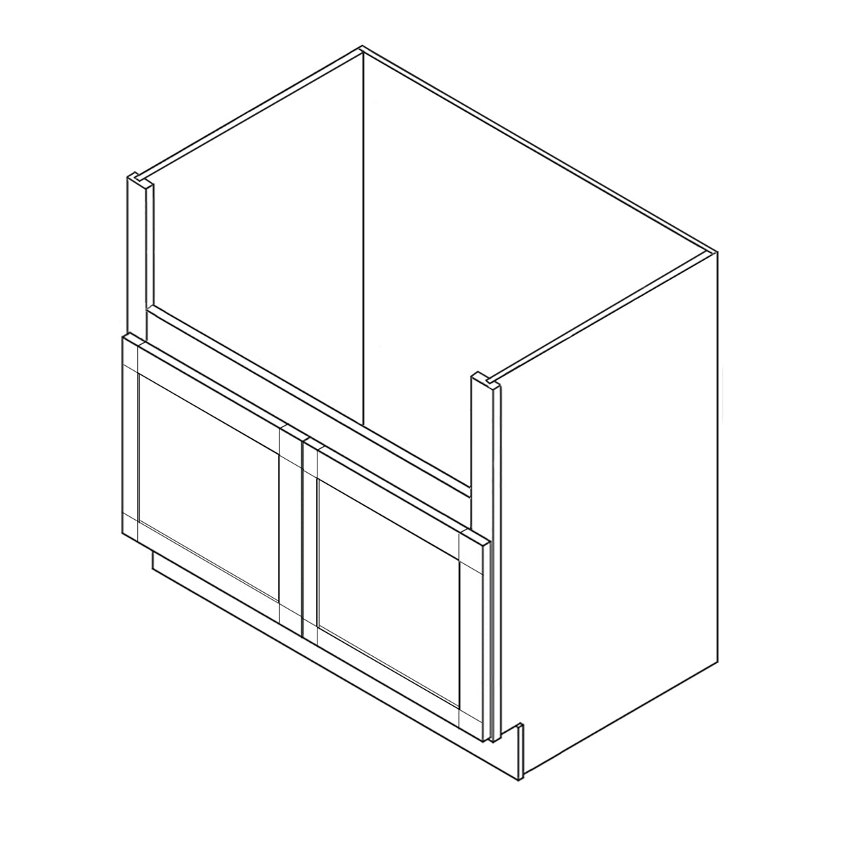 Domain Cabinets APR3621-MGS-IN Malibu 36" x 21" With 2 Doors Gray Wooden Apron Sink Base Cabinet