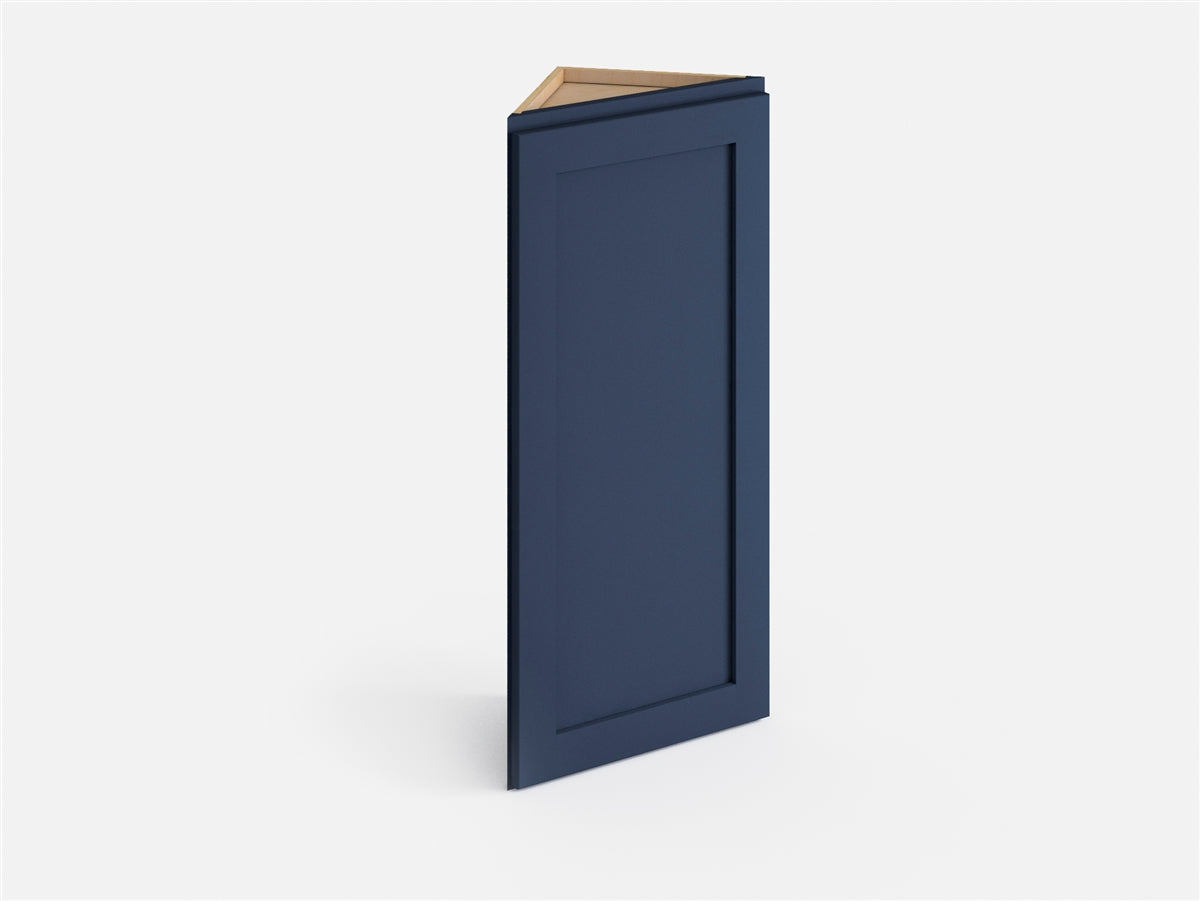 Domain Cabinets AW1242-MBF-VW Valleywood 12" x 42" With 1 Door and 2 Shelves Marine Blue Wooden Wall Angle Cabinet