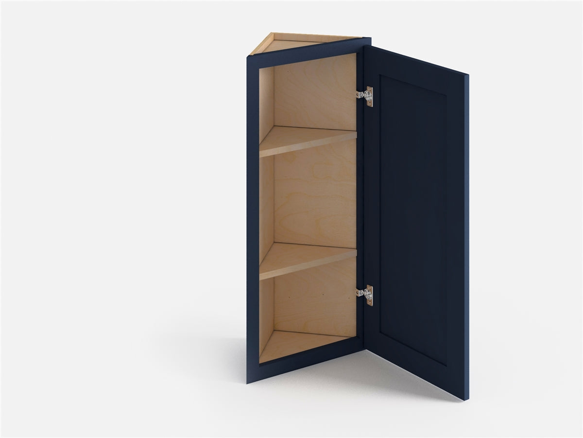 Domain Cabinets AW1242-MBF-VW Valleywood 12" x 42" With 1 Door and 2 Shelves Marine Blue Wooden Wall Angle Cabinet