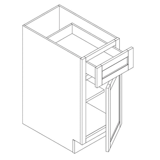 Domain Cabinets B09-VTM-JK Craftsman Vita 9" x 35" With 1 Door and 1 Drawer Maple Wooden Base Cabinet