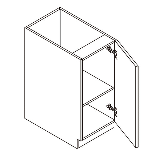Domain Cabinets B12-FWG-IN Frameless 12" x 35" With 1 Door and 1 Shelf White Gloss Wooden Base Cabinet
