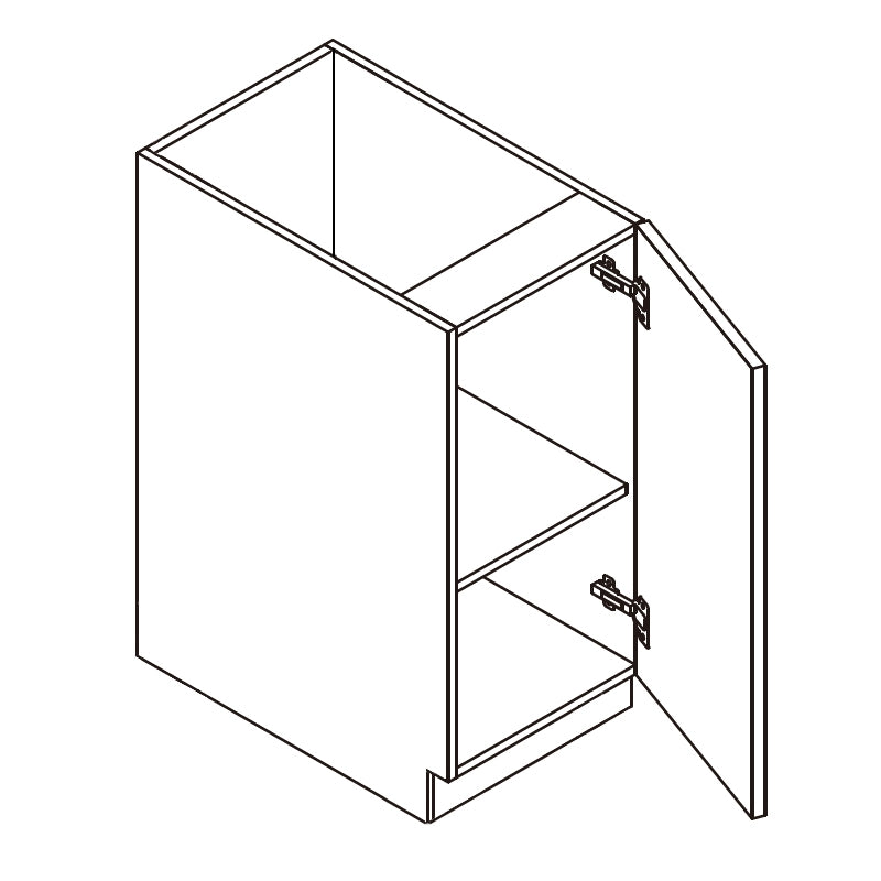 Domain Cabinets B15-FBS-IN Frameless 15" x 35" With 1 Door Bella Slab Wood Base Cabinet